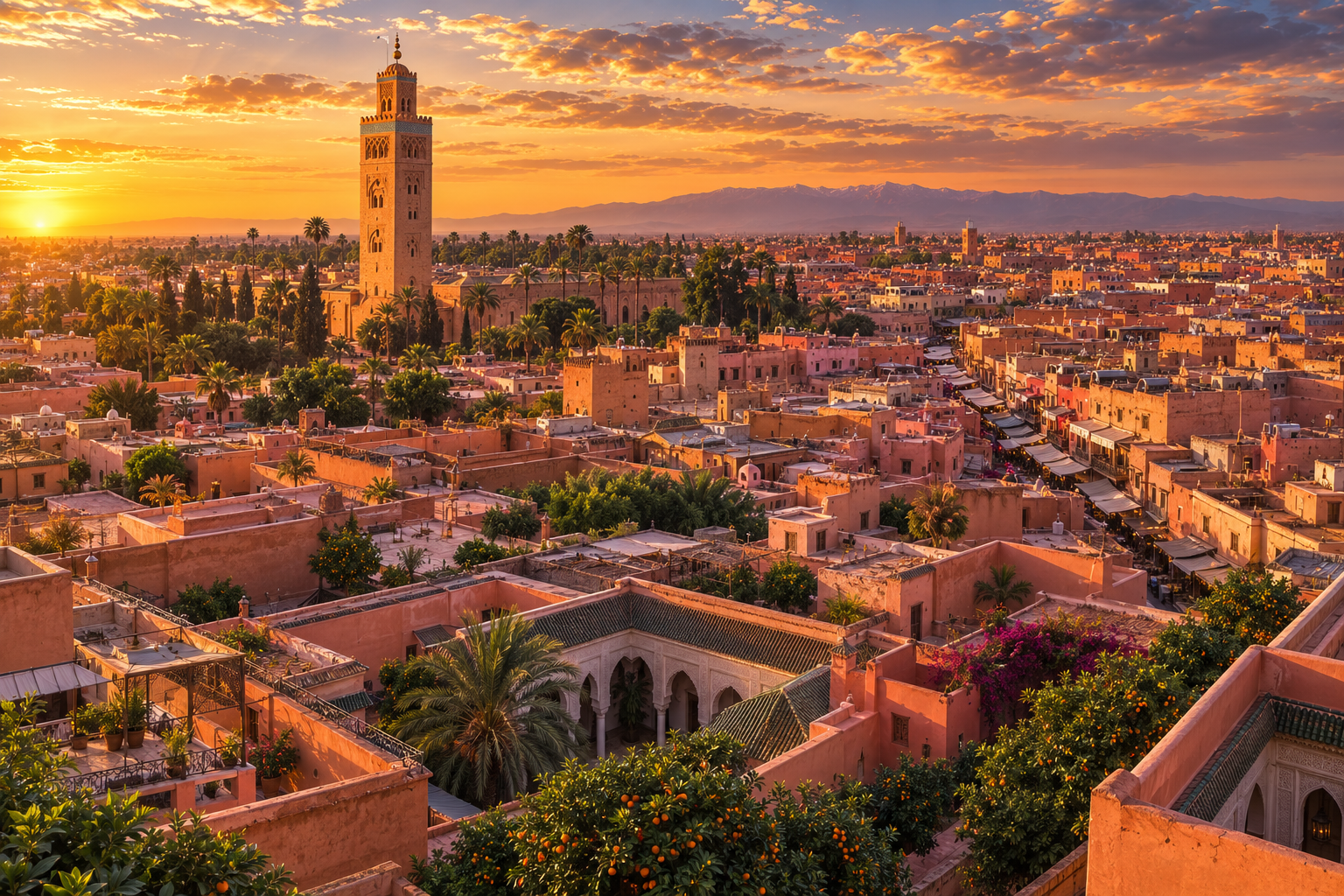 Marrakech at sunset